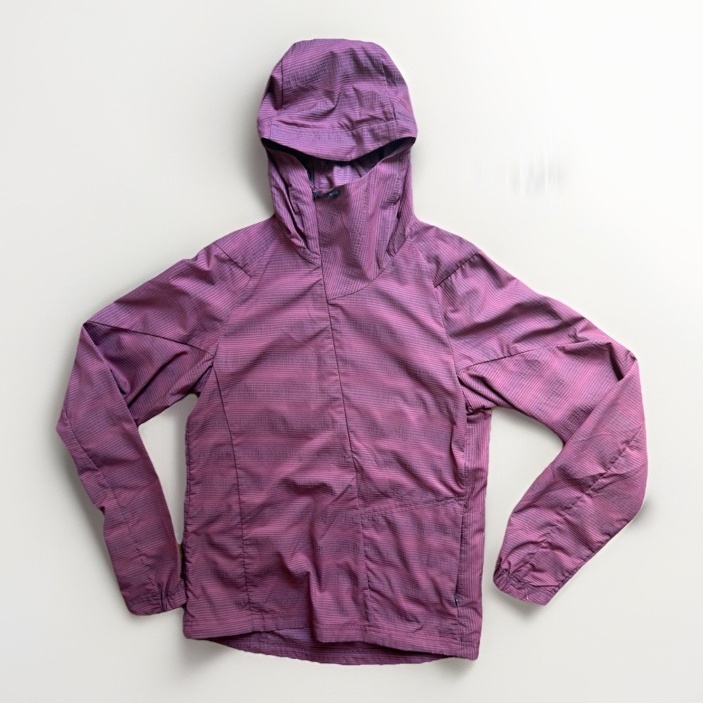 Nau Men's Hooded Lightweight Jacket Size Small Purple Full Zip Outdoor Shell